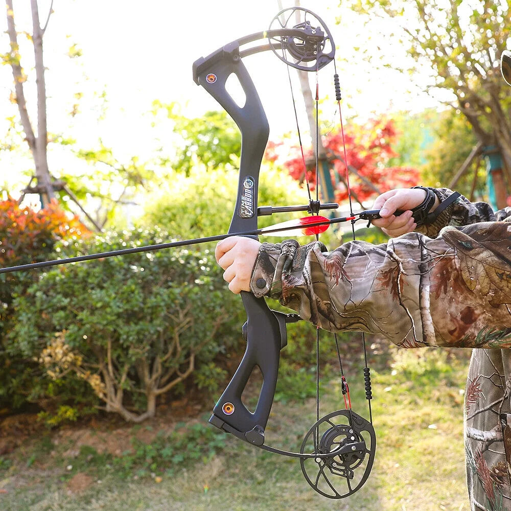 29 Inch Carbon Fiber Compound Bow 0-70lbs Adjustable 345FPS U823536