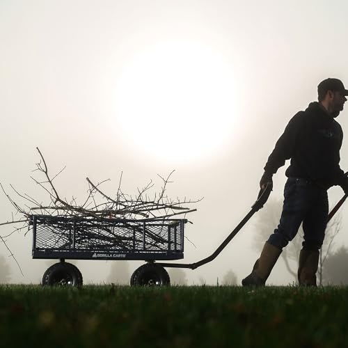 Black Steel Utility Wagon with Removable Side Panels, 4 Cu Ft, 900 lb Capacity B437413