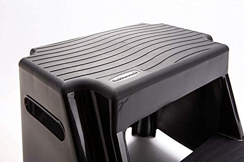 Black 2-Step Molded Plastic Step Stool E264