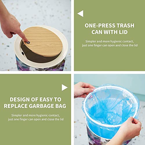 Small Trash Can with Lid Garbage Trash Bin Q3764