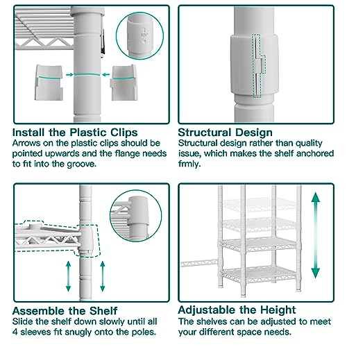 Over The Washer and Dryer Storage with 6 Shelves and 2 Hanger Rods, 47.2”W x 13.4”D x 77.4”H Q86718