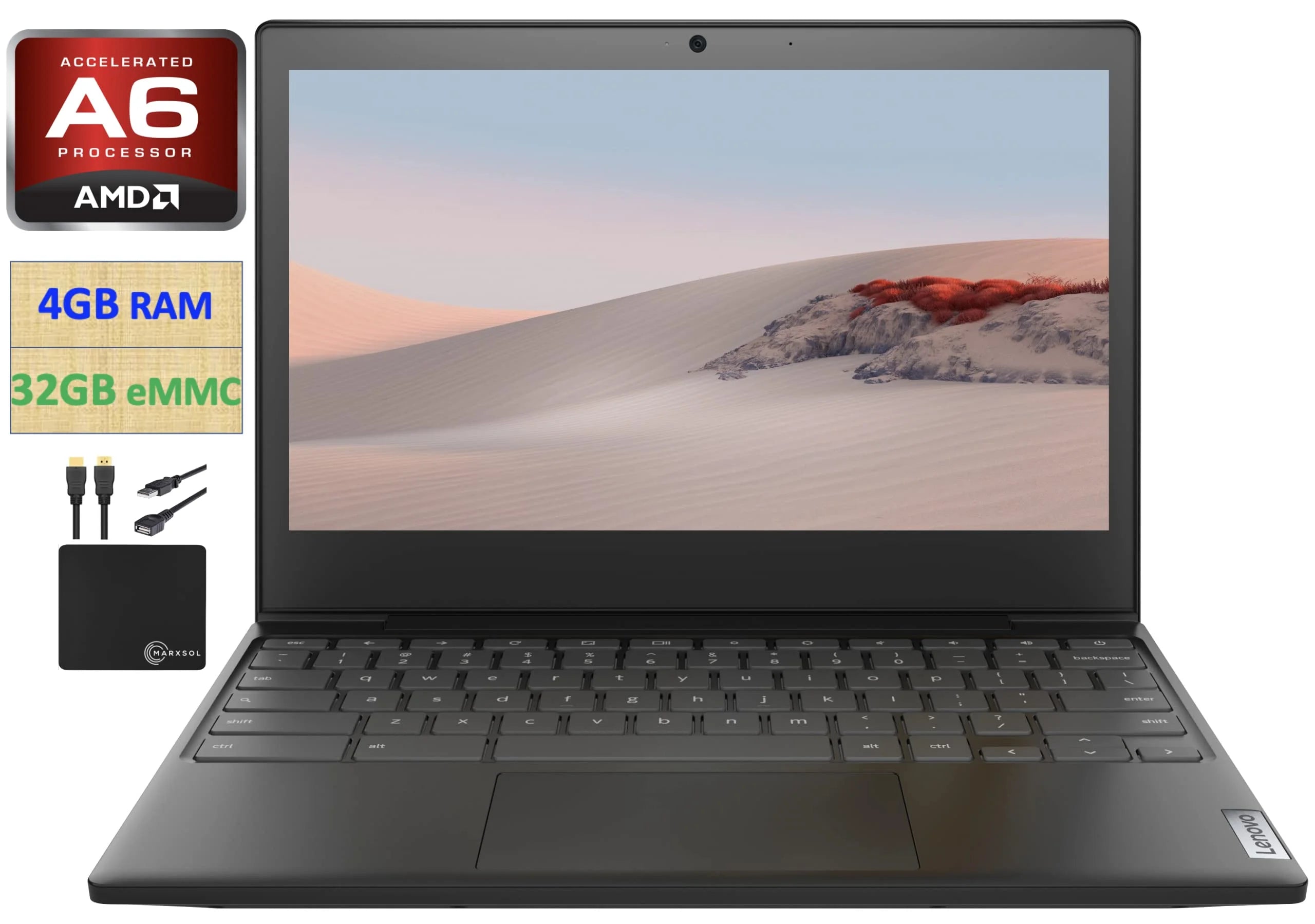 11.6" HD Screen Chromebook Laptop, AMD Dual-Core A6-9220C, 4GB RAM, 32GB eMMC Storage F10344