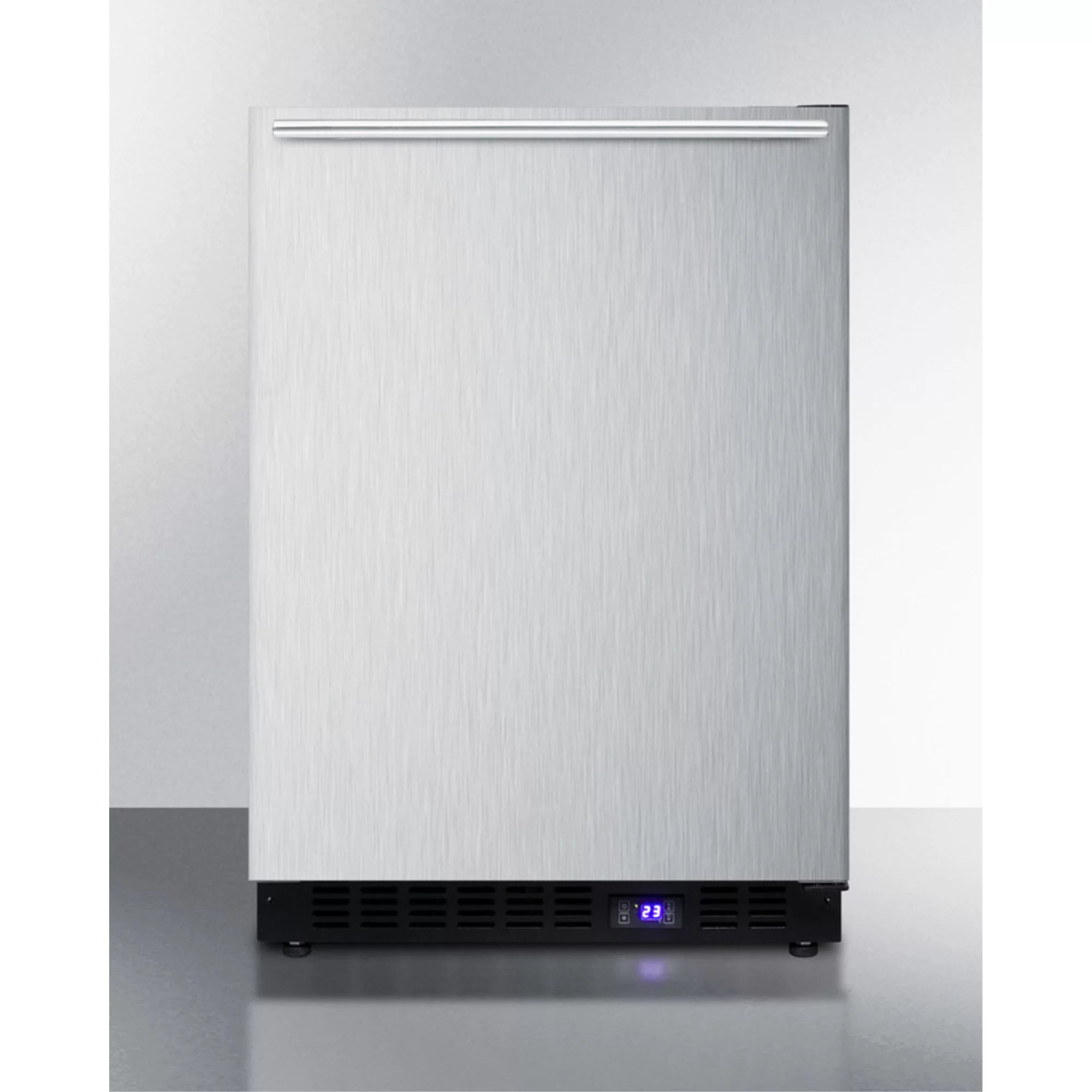 Stainless steel undercounter all-freezer with icemaker J831
