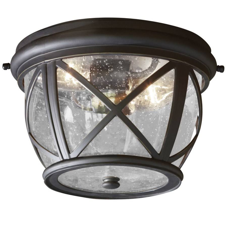10.9-in Rubbed Bronze Outdoor Flush-Mount Light O458