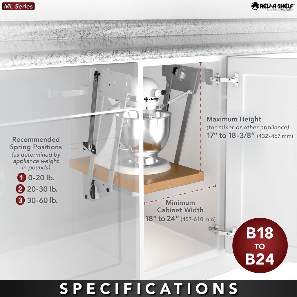 Mixer Appliance Lift System for Base Cabinet G279