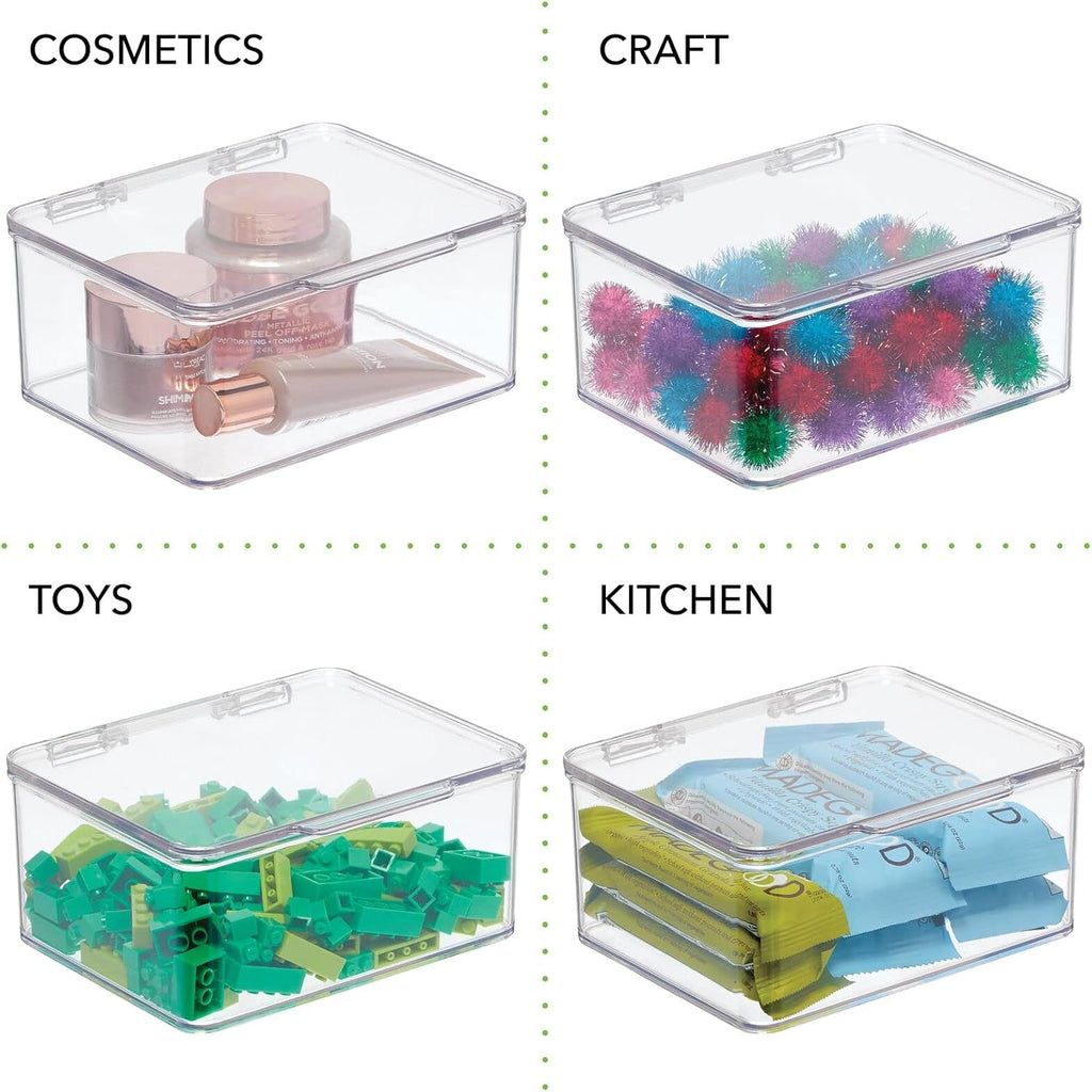 Clear Plastic Storage Bin with Lid, 8 Pack K718