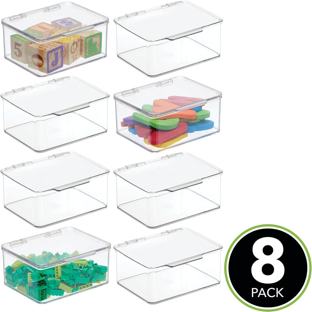 Clear Plastic Storage Bin with Lid, 8 Pack K718