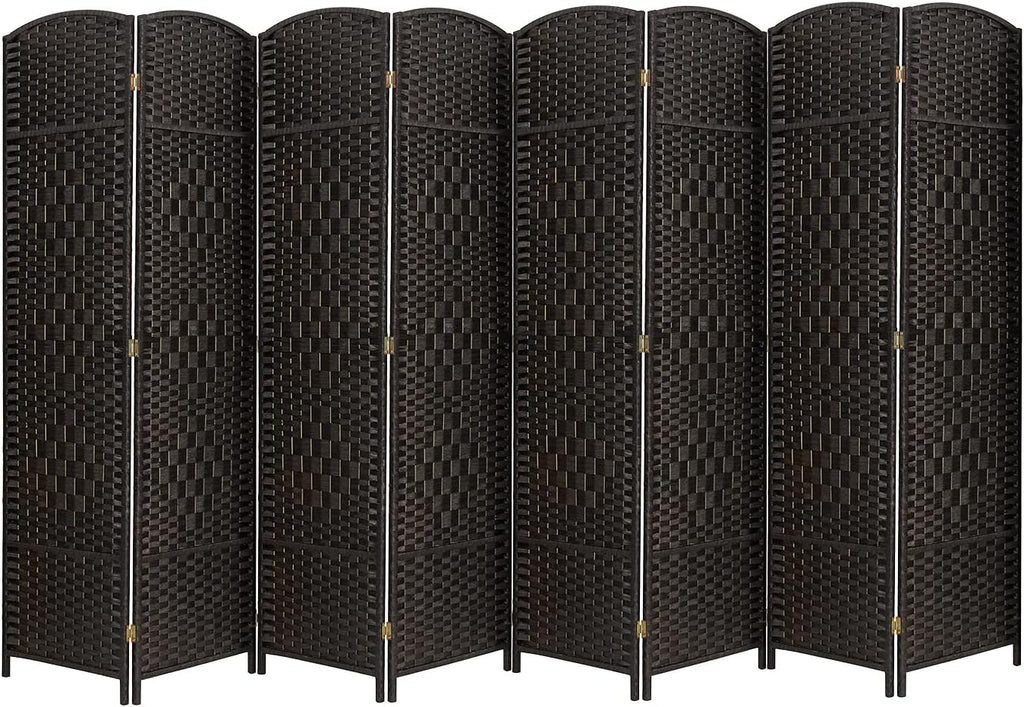 Coffee 8-Panel Tall Folding Privacy Screen I8733