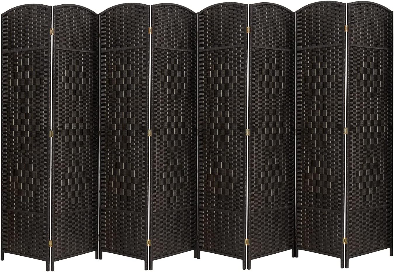 Coffee 8-Panel Tall Folding Privacy Screen I8733