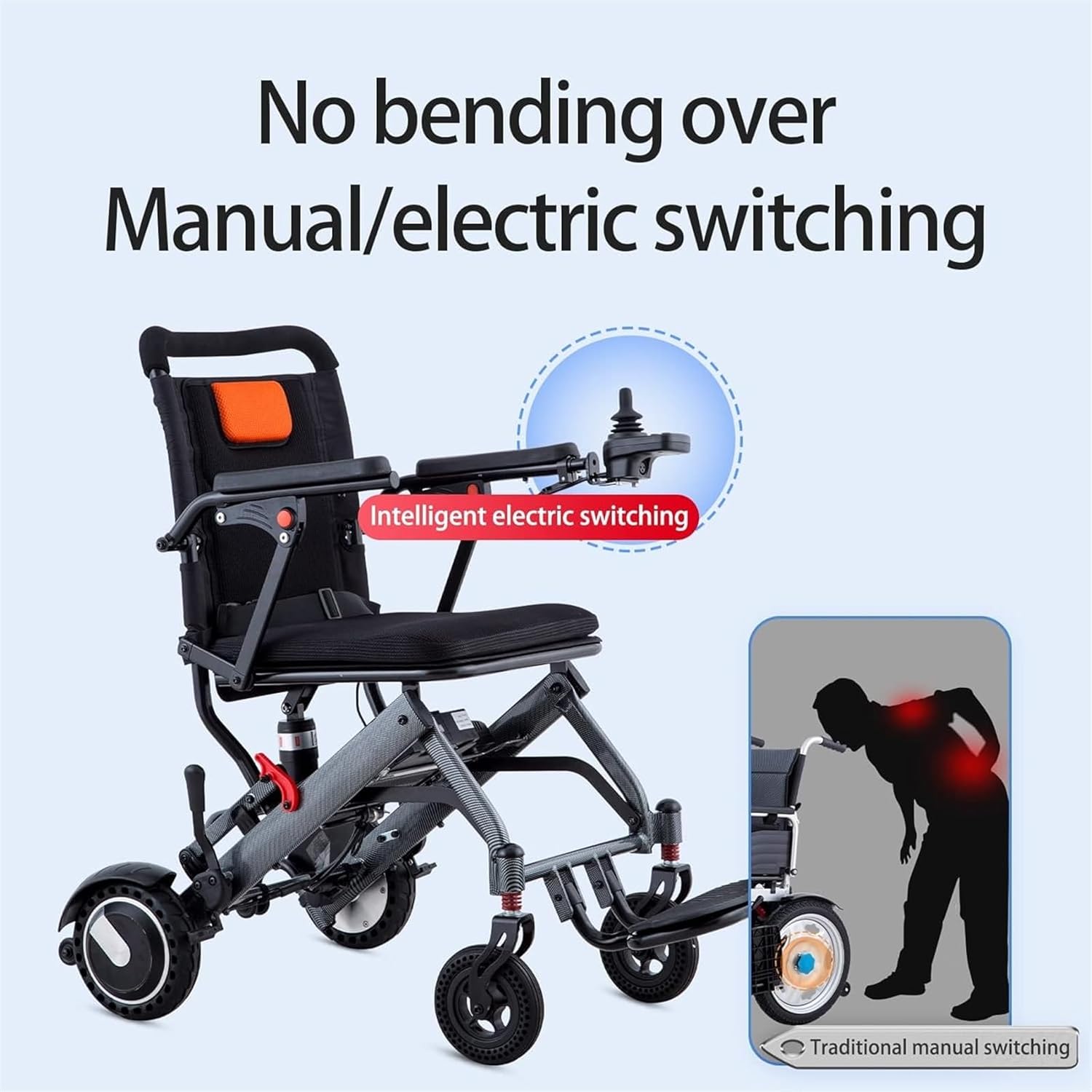 Foldable Electric Wheelchair, 36 Lbs, All Terrain T738