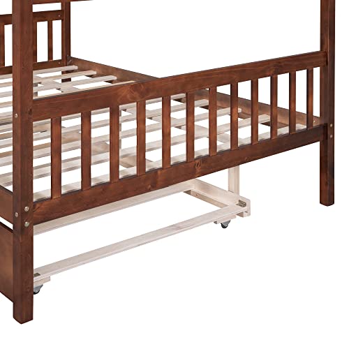 Full Size Solid Wood Platform Bed Frame with 2 Drawers R872