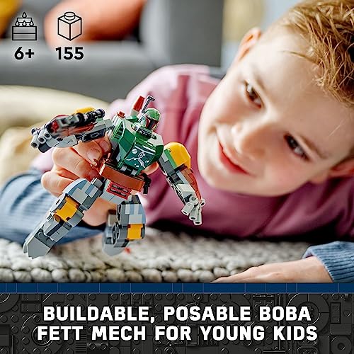 LEGO Star Wars Boba Fett Mech Buildable Action Figure with Shield, Stud Blaster and Jetpack U48699