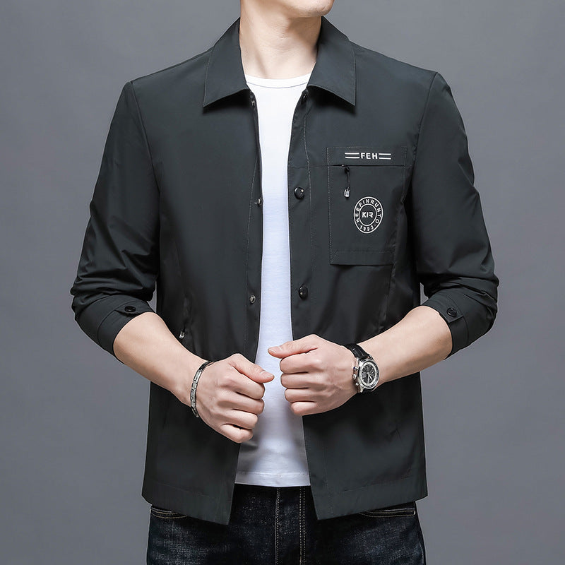 Men’s Casual Lapel Top – Wrinkle-Free Jacket for Effortless Style